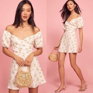 Reformation floral mini Bowie Dress
